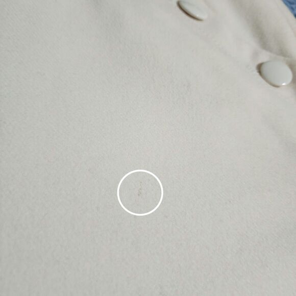 NWT J Crew Factory Womens Soft Wool Straight Skirt Ivory Lined Big Buttons Sz 8 - Picture 9 of 9